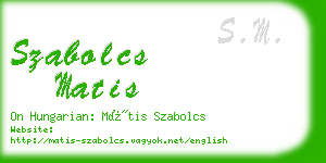 szabolcs matis business card